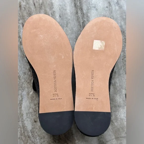 Bottega Veneta Sunday Slipper Intrecciato Leather Women Black 37.5 / 7.5 Woven - Picture 8 of 9